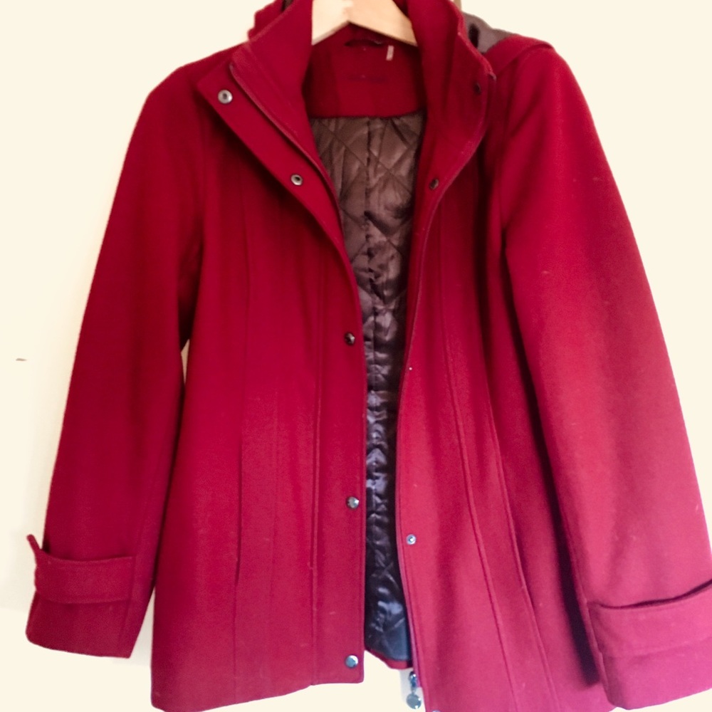 Calvin Klein burgundy coat
